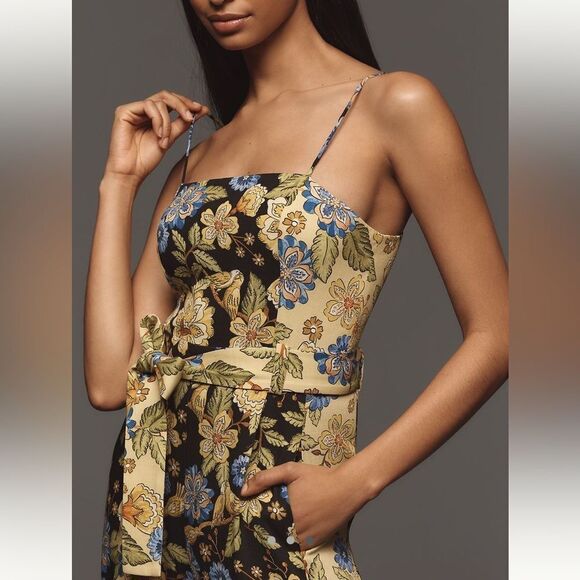 FARM Rio x Anthropologie Square-Neck Floral Jumpsuit - Picture 3 of 3